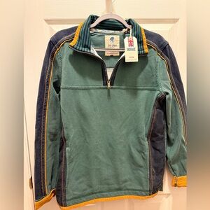 Fat Face Men's Green and Navy Jacket